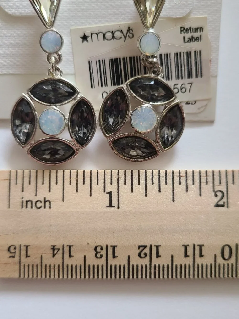 Charter Club Earrings Pierced Dangle Blue Gray